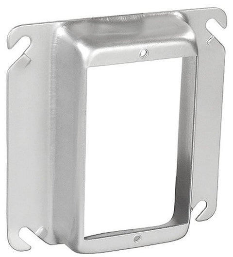 Southwire 52C15-UPC Device Ring, 1 in L, 4 in W, Square, 1-Gang, Steel, Silver, Galvanized