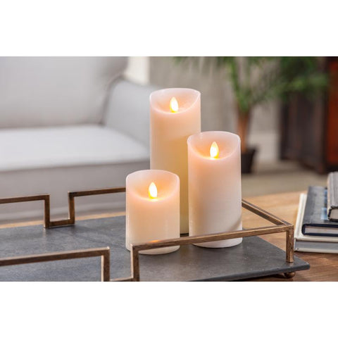 Gerson Bisque no scent Scent Flameless Pillar Candle, Pack of 6