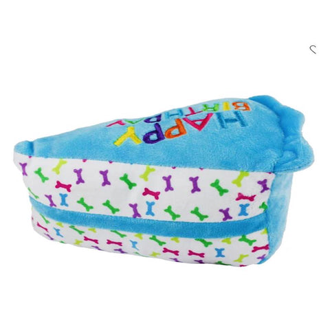 Multipet Assorted Plush Birthday Cake Slice Dog Toy 6 in. 1 pk
