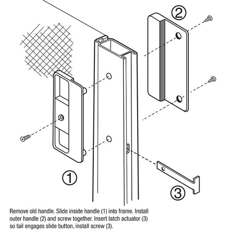 Prime-Line A 150 Door Latch and Pull, 2 in W, 4 in H, Plastic/Steel