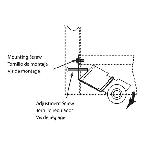 Prime-Line B 517 Roller Assembly, 1 in Dia Roller, 1/4 in W Roller, Aluminum/Plastic/Steel, Gray
