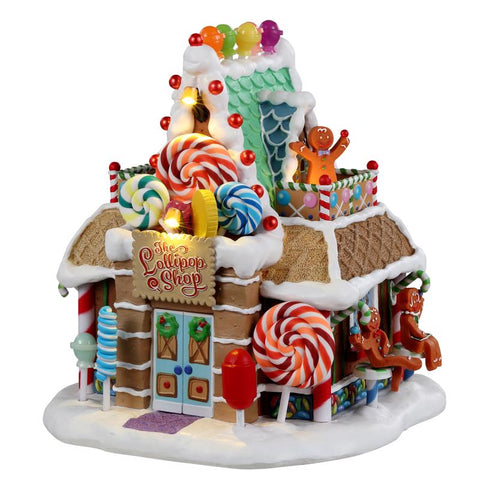 Lemax LED Multicolored Lollipops Shop Christmas Village 7 in., Pack of 4