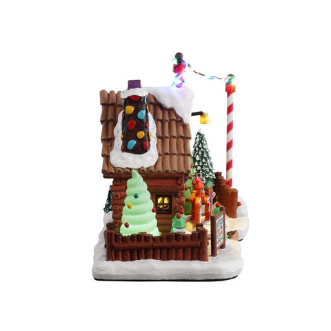 Lemax LED Multicolored Lou's Tree Farm Christmas Village 6 in., Pack of 8