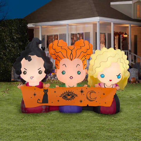 Gemmy Airblown 3.5 ft. LED Prelit Hocus Pocus Sanderson Sisters w/Banner Inflatable
