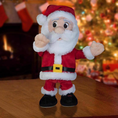 Gemmy Multicolored Hands in the Air Dancing Santa Animated Decor 14.57 in., Pack of 6