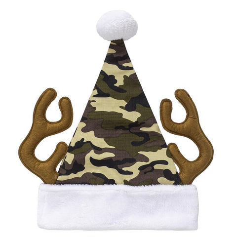 Dyno Multicolored Camo with Antlers Santa Indoor Christmas Decor 17 in., Pack of 12