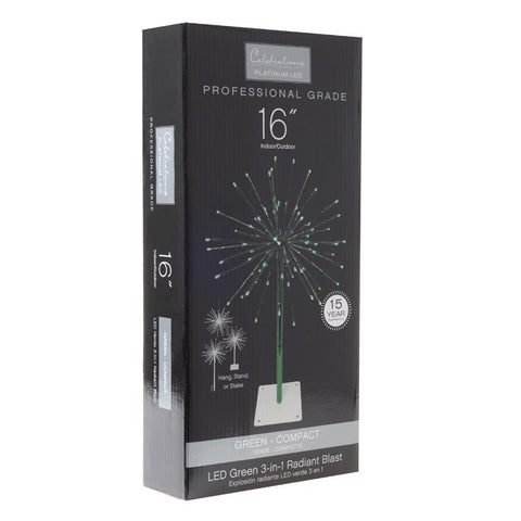 Celebrations LED Green 3-in-1 Radiant Blast 16 in. Pathway Decor