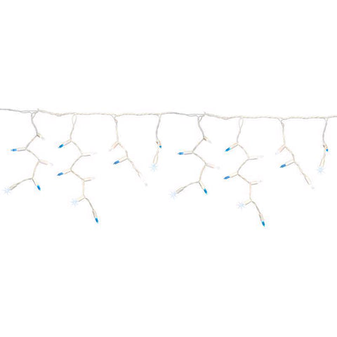 Celebrations Platinum LED T5 Blue/Pure White 100 ct Icicle Christmas Lights 9.5 ft.