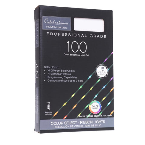 Celebrations Platinum LED RGB 100 ct String Christmas Lights 17 ft.