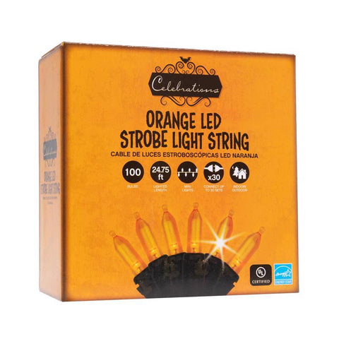 Celebrations Orange 100 ct LED Mini Halloween String Lights