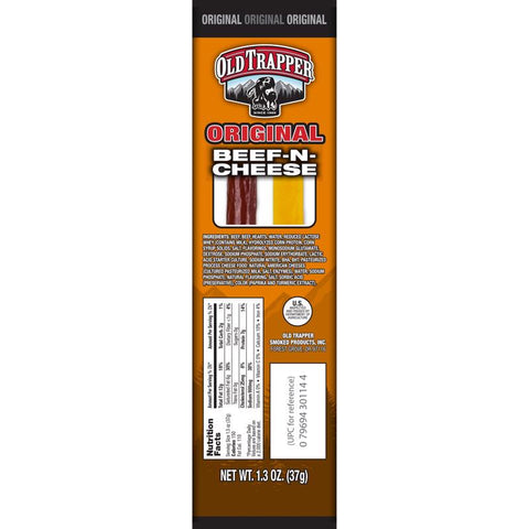 Old Trapper Original Beef Stick and Cheese 1.3 oz Boxed, Pack of 14
