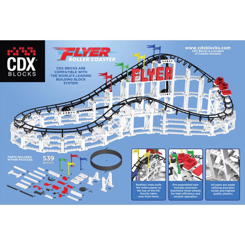 Cdx Pre Built Rides Coaster Dynamix CDX Blocks Flyer Roller Coaster Brick Amusement Park R ...