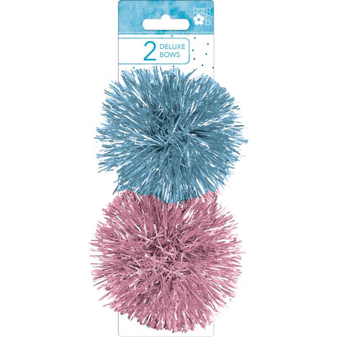 Paper Images Izzy Ob Assorted Pink/Blue Firework Bows, Pack of 24