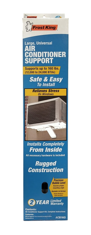 Frost King ACB160H Air Conditioner Bracket, Heavy-Duty, Steel, White, Epoxy-Coated