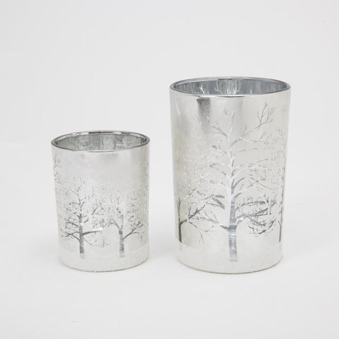 Gerson Silver Glass Holiday Candle Holder 7 in., Pack of 6