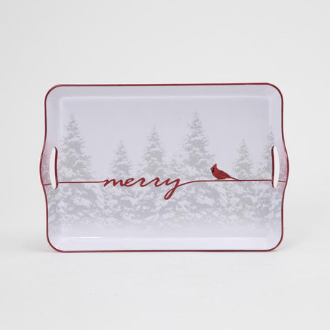 Gerson White Merry Cardinal Tray, Pack of 6