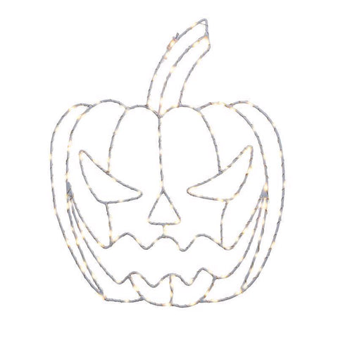 Celebrations Orange 155 ct 15 in. LED Prelit Illuminated Pumpkin Window Decor, Pack of 8