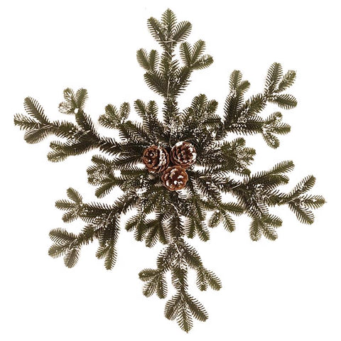Celebrations LED Prelit Warm White Pine Snowflake Wreath, Pack of 4