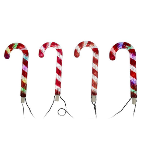 Celebrations Platinum LED RGBW Candy Cane 12 in. Yard Decor