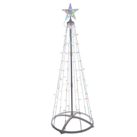 Celebrations Platinum Brilliant LED RGBW Straight Frame Tree 4 ft. Yard Decor