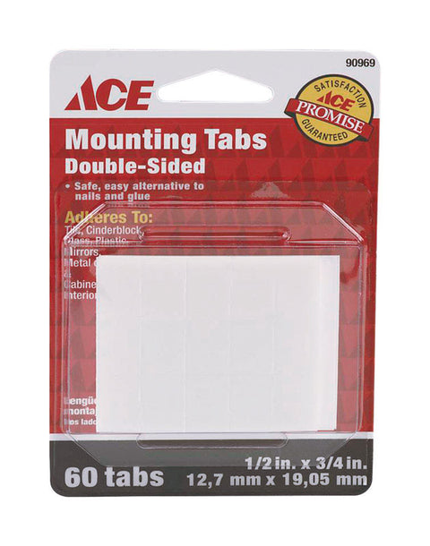 Ace 1/2 in. W x 3/4 in. L Double Sided Mounting Tabs White