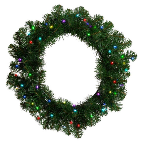 Celebrations Platinum Brilliant LED Prelit RGBW Entryway Kit Wreath and Garland Set