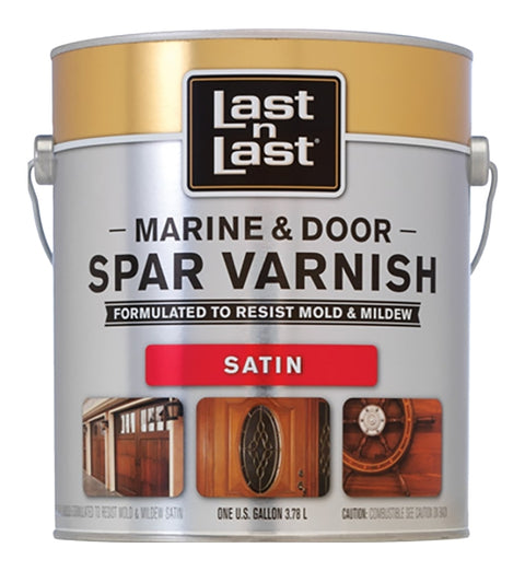Last n Last 50801 Spar Varnish, Oil, 500 sq-ft/gal Coverage Area, Satin, Amber, Liquid, 1 gal, Pack of 2