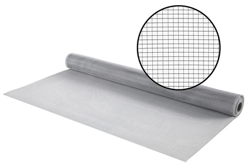 M-D 14111 Screen Mesh, 25 ft L, 4 ft W, Aluminum, Bright