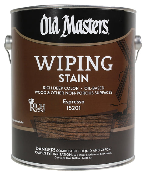 Old Masters 15201 Wiping Stain, Clear, Espresso, Liquid, 1 gal, Pack of 2