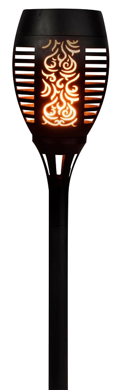 Boston Harbor 26076 Solar TIKI Torch, Nickel-Metal Hydride Battery, AA Battery, 32-Lamp, Plastic Fixture, Black, Pack of 12