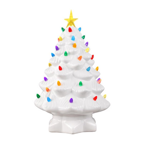 Mr. Christmas LED White Nostalgic Tree Table Decor 14 in.