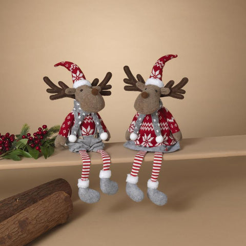 Gerson Multicolored Holiday Moose Shelf Sitters Table Decor 23 in., Pack of 8