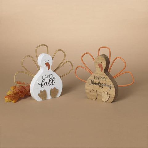 Gerson 10 in. Harvest Turkey Fall Decor, Pack of 6