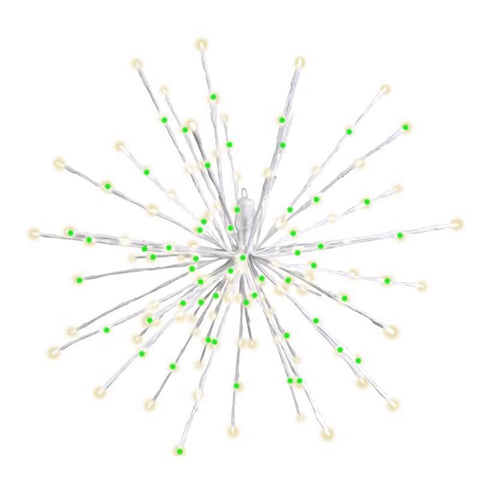 Celebrations LED Green/White Starlight Burst 16 in. Hanging Decor