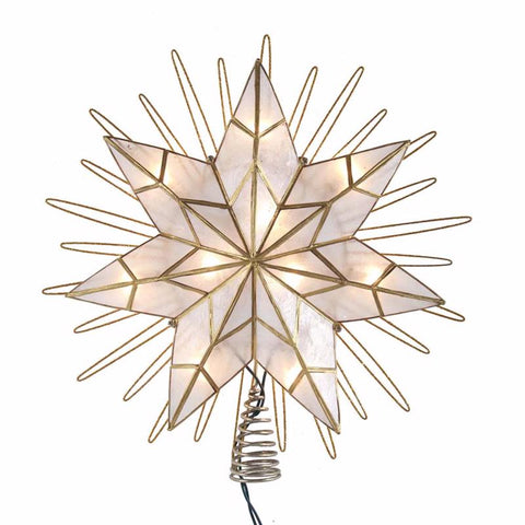 Kurt S. Adler LED Clear Capiz Star Tree Topper