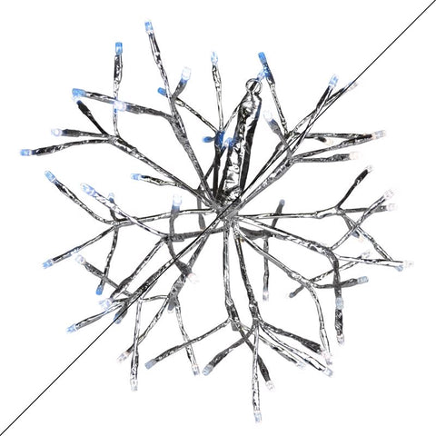 Celebrations Platinum LED Blue/Pure White Rechargeable Shimmering Sphere 12 in. Hanging Decor