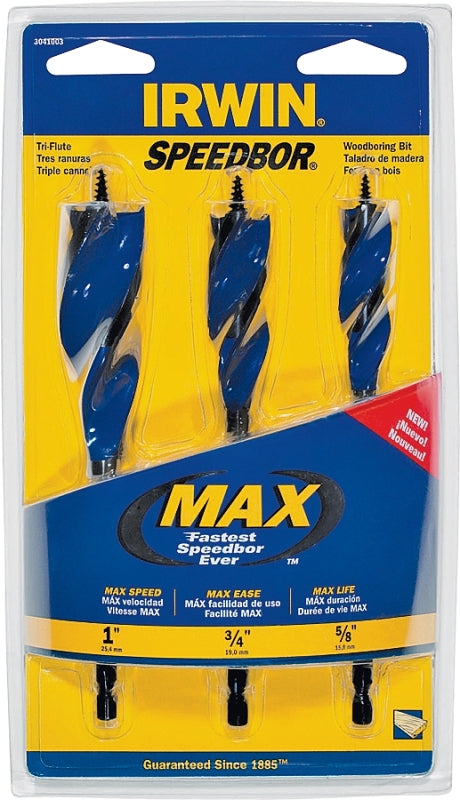 Irwin Speedbor 3041003 Speed Bit Set, Tri-Flute Flute, Hex Shank ...