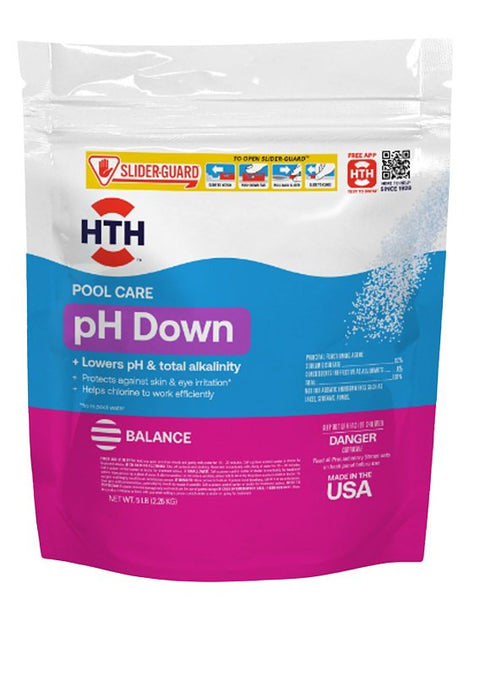 HTH 67057 pH Down, Granular, 5 lb, Pack of 4