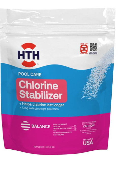 HTH 67061 Chlorine Stabilizer, 4 lb, Granular, White, Pack of 4