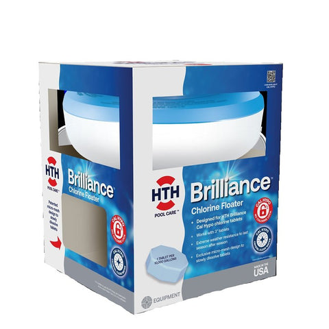 HTH Brilliance, Pool Care 91035 Chlorine Floater, 3 in Chlorine Tablet