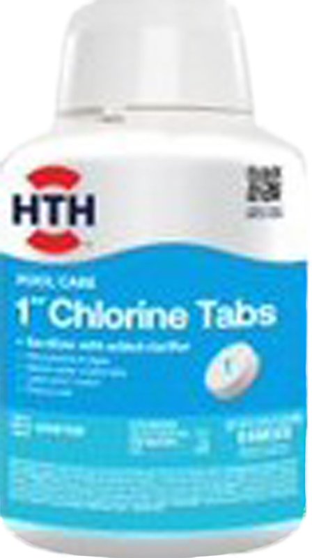 HTH 42047 Chlorine Tablet, 5 lb Bottle, Bleach, Chlorine, White