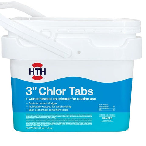 HTH Pool Care 42059 Pool Chemical, 25 lb, Tablet, Chlorine Like, White