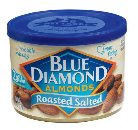 Blue Diamond Roasted Salted Almonds 6 oz. Can