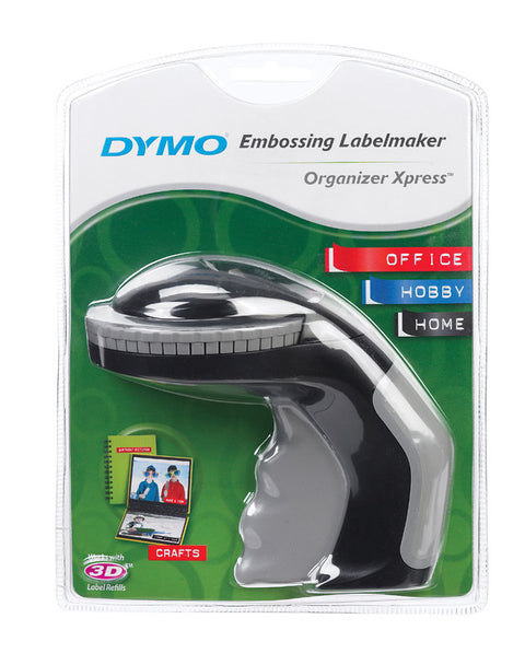 Dymo Organizer Express Embossing Label Maker 3/8 in. x 12 ft. Black