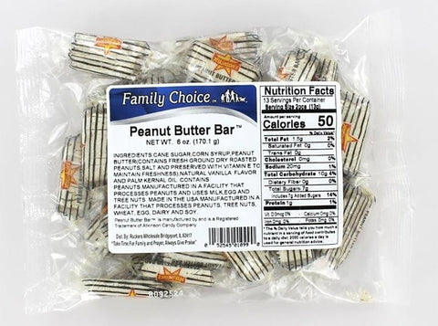 Family Choice 1099 Peanut Butter Bar, 6 oz, Pack of 12