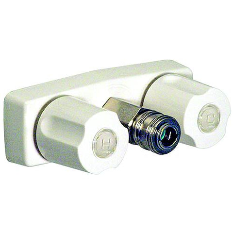 Valterra Phoenix PF213247 White Finish Two Handle RV Shower Faucet w/Quick Connect Fitting