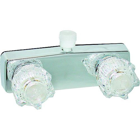 Valterra Phoenix PF213350 DuraPro Chrome Finish Two Handle 4" RV Shower Valve Faucet with Clear Acrylic Knobs