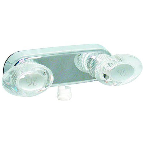 Valterra Catalina PF223341 Chrome Finish 4" RV Shower Valve Faucet with Two Clear Acrylic Lever Handles