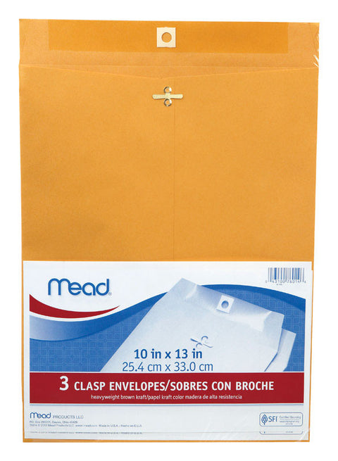 Mead 10 in. W X 13 in. L Other Brown Envelopes 3 pk, Pack of 12