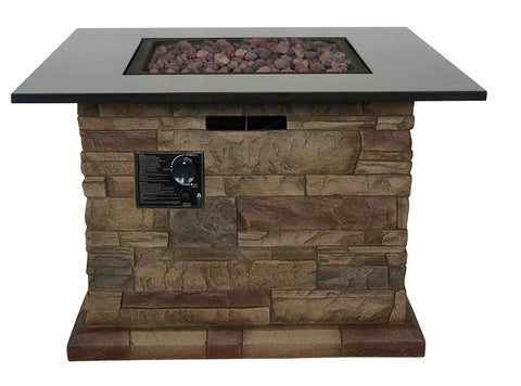 Seasonal Trends 52075 Morgan Hill Fire Table, 34-1/2 in W, Square Table